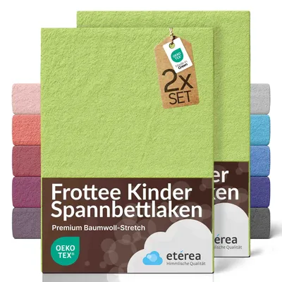 Immagine prodotto di Lenzuolo con angoli in spugna étérea, 80% cotone, 20% poliestere, 2 pezzi: 60x120 - 70x140 cm