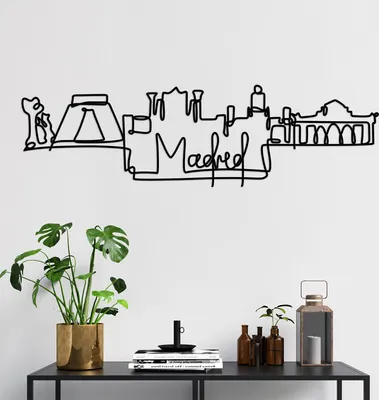 Obrázok produktu pre Wallity, Madrid- DYU1156, čierna, iné bytové dekorácie, 120 x 34 x 1,5 cm, 100% kov