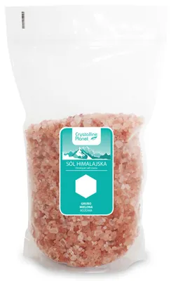 Produktbild von Rosa Salz, grob gemahlen, 1 kg – CRYSTALLINE PLANET