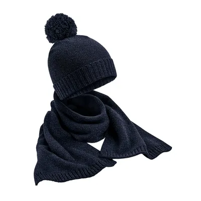 Immagine prodotto di Beechfield - Set di berretto e sciarpa da donna RW9586 (taglia unica) (blu navy)