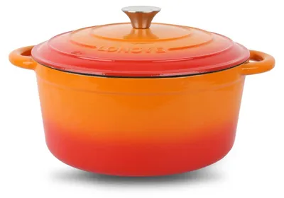 Image de Poêle à rôtir en fonte avec couvercle, 6,7 litres