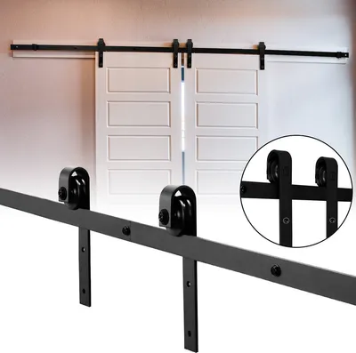 Produktbild von TolleTour Schiebetürsystem Bodenführungsrolle Laufschiene Schiebetürbeschlag—Stripes—183cm
