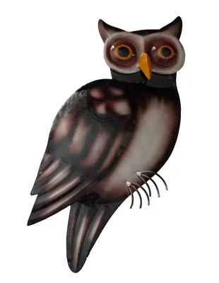 Produktbild von Wanddeko Eule Uhu Vogel Metall Deko Hänger Bild Tier Figur Wandbild Skulptur