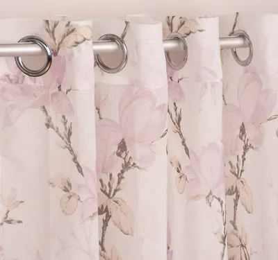 Produktbild von Ösenvorhang Magnolien weiß rosa grün 140x245cm