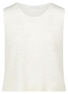 Produktbild von Ärmelloses Strick-Top mit Rundhals und gerader Passform, 50 cm Gesamtlänge
