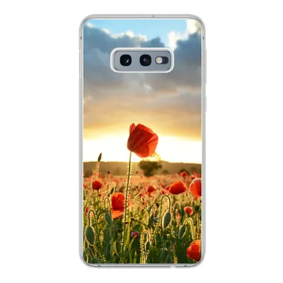 Produktbild von MuchoWow® Handyhülle Schutzhülle Hülle für Samsung Galaxy S10e Bunter Himmel über vielen Mohnblumen Silikon Softcase Handy Hülle - Handy