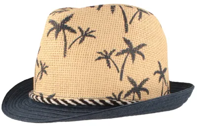 Kinder Sommer Papier Trilby mit Palmen von Hut-Breiter in beige