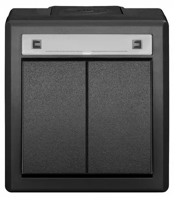 Produktbild von Doppel-Wechselschalter - Modell 5002-17 - Anthrazit - IP55 - Robust und wetterfest