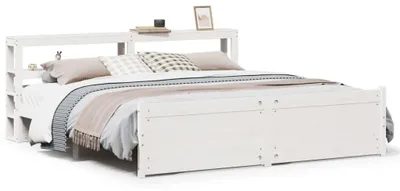 Produktbild von vidaXL Bettgestell mit Kopfteil ohne Matratze Weiß 180x200 cm