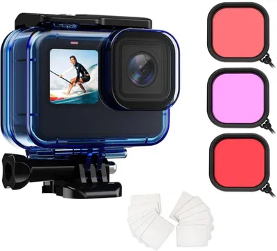 Produktbild von Unterwassergehäuse Wasserdichtes Case Schutzbox Für GoPro Hero 13/12/11/10/9 Gehäuse Schutzgehäuse Actioncam Zubehör Tauchzubehör für Tauchen