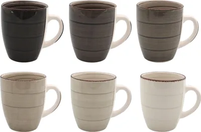 Produktbild von Porcelánový hrnček na kávu hnedý - sada 6 kusov - šálka na kávu Hrnček na kávu Farebný