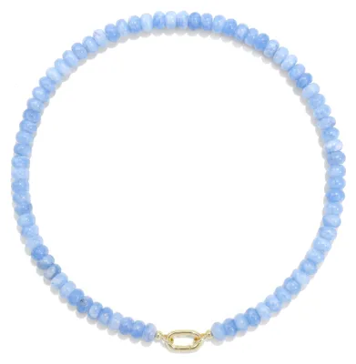 Produktbild von ROISE LADY Blau Edelsteinperlen Halsketten für Damen Trendige Regenbogen Naturst