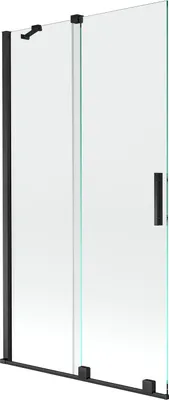 Obrázek produktu pro Mexen Velar vanová zástena 2-křídlová posuvná 100 x 150 cm, transparentní, černá - 896-100-000-01-70