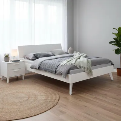 Produktbild von Hasena Trento Bettgestell Ancona20 Farbe 10-Buche weiss deckend, lackiert Größe 140x200