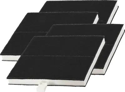 Produktbild von 4  Aktivkohlefilter für diverse Abzugshauben / Essen von Bosch, Siemens, Neff, Constructa, Gaggenau, Balay (BSH Teilenummer 360732 / 00360732 / 357585 / 00357585 ) - rechteckig 22,5cm x 22cm x 2cm