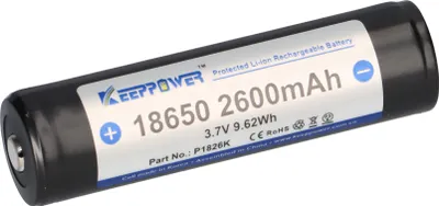 Produktbild von Keeppower - P1826J - 18650 Zelle protected - 3,7 Volt 2600mAh 9,62Wh Li-Ion