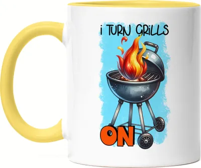 Produktbild von I Turn Grills On BBQ Grillen lustiges Grill Humor Tasse Gelb