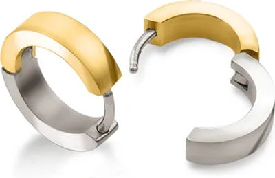 Produktbild von Boccia Creolen 0510-15 Titan, teils gold plattiert