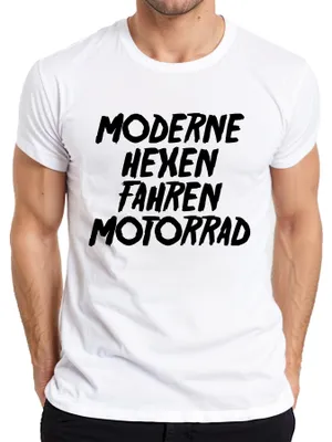 Immagine prodotto di Maglietta MODERN HEXEN FAHREN MOTORRAD Bikerin Motorradfan Gothic Biker Uomo, Bianco, XL