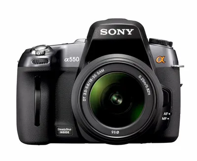 Produktbild von Sony α A550 Digitale Spiegelreflexkamera, wolkig, Tageslicht, flash, fluorisierend, glühend, Schatten, Landschaft, Porträt, Sonnenuntergang, Schwarz&Weiss, lebendig, Kompaktkamera, TTL, 18 - 55 mm