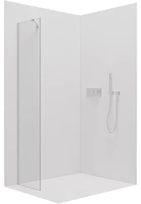 Zdjęcie produktu dla szkło ceramiczneO – Ścianka boczna Antelo L/P – 6 mm – chrom, szkło przezroczyste – 30 x 190 cm