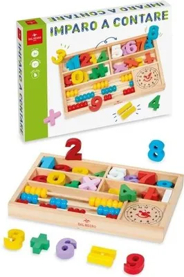 Zdjęcie produktu dla Drewniany zestaw matematyczny z zegarem liczydłem