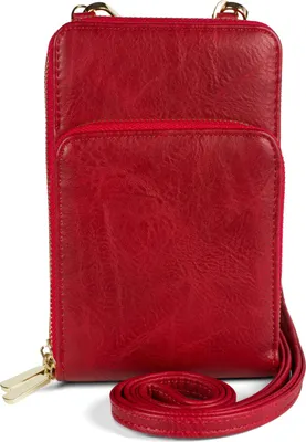 Produktbild von styleBREAKER Damen Mini Bag Umhängetasche mit RFID Schutz, Handytasche, 2 Reißverschluss Fächer, Schultertasche 02012376