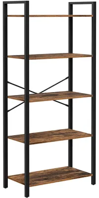 Produktbild von Bücherregal - Vintage-Wandschrank - Standschrank - Braun/Schwarz - 66 x 30 x 153 cm