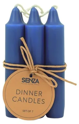 Productafbeelding van Senza Dinerkaarsen Blauw 2,2 X 10 Cm Set van 7