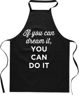 Immagine prodotto di Cotone Grembiule da cucina nero YOU CAN DO IT uomo donna