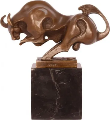 Produktbild von Casa Padrino Luxus Bronze Stierfigur Modernismus 19.0 x 18.2 cm - Moderne Skulptur Art Deco