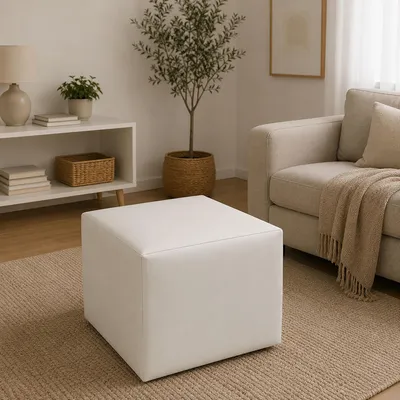 Produktbild von Talamo Italia Pouf Acerbo 40x40x42h cm Weiß Kubisch