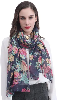 Productafbeelding van Unyqoos® Elegante dames sjaal met vlindermotief – zacht en luchtig, 180 x 90 cm, veelzijdig, geschikt voor alle seizoenen