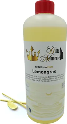 Produktbild von Dufte Momente | Whirlpool Duft 1000ml | Lemongras | mit naturreinen und natürlichen ätherischen Ölen | kein Schaum | vegan und ohne Tierversuche