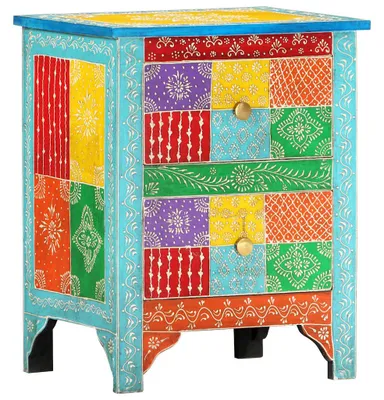 Obrázek produktu pro vidaXL Ručně malovaný noční stolek 40×30×50 cm Mango masiv