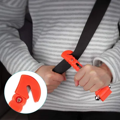 Image de Marteau d'urgence Sièges de voiture Marteau de sécurité Pack de 2 - Outil d'évacuation Brise-vitre Coupe-ceinture Sifflet de survie