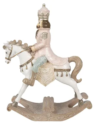 Produktbild von Clayre & Eef Figur Schaukelpferd 22x9x29 cm Weiß Kunststoff