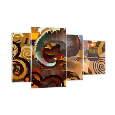 Produktbild von Bilder auf glas - Tier Abstraktion - 120x70cm - Glasbilder - Wandbilder - Kunstdruck - zum Aufhängen bereit - Wanddekoration aus Glas - Glas Bilder - Wandbild auf Glas - 4 Teile - GDL120x70-4037