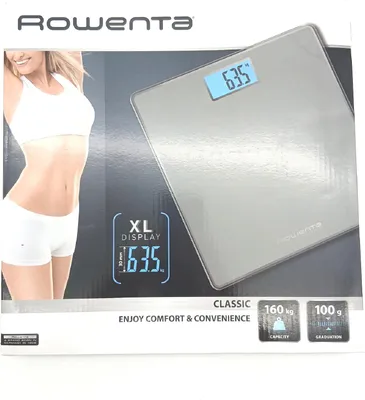 Produktbild von Rowenta BS1500V0, Elektronische Personenwaage, 160 kg, 100 g, Grau, kg, lb, ST, Quadratisch