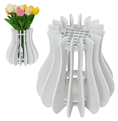 Productafbeelding van Omgoods - Houten 3D Bloemenvaas Puzzel voor Decoratie