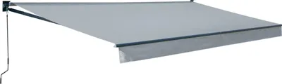 Image de Store banne SAULE 3,95 × 3m - Toile grise et structure grise