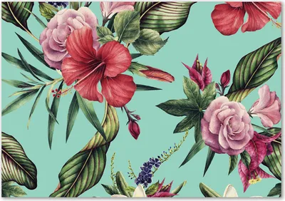 Produktbild von Tulup® Leinwandbild - 100x70 cm - Wandkunst - Drucke auf Leinwand - Leinwanddruck  - Blumen & Pflanzen - Mehrfarbig - Tropische Blumen