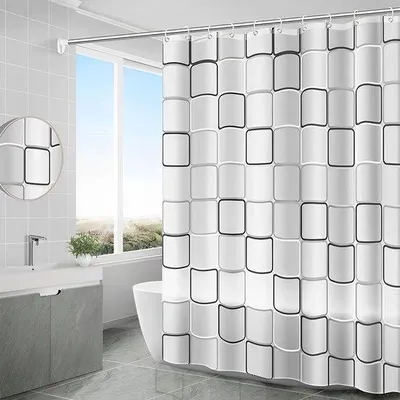 Produktbild von Famanu Duschvorhang Wasserfest - Antischimmel - 200 x 200 cm - Antibakterielles Polyester