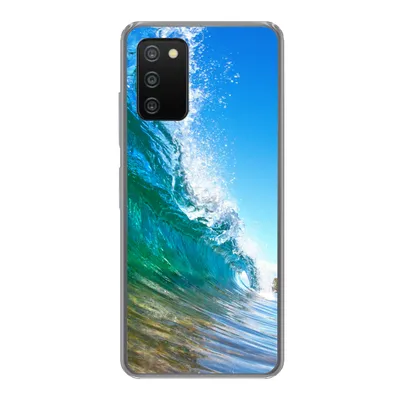 Produktbild von MuchoWow® Handyhülle Schutzhülle Hülle für Samsung Galaxy A03s Nahaufnahme einer Welle, die sich vor der Küste von Hawaii bricht Silikon Softcase Handy Hülle - Schutz