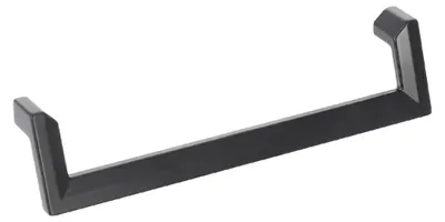 Productafbeelding van Handgreep voor meubels, gemaakt van zamak. Afstand tussen de bevestigingsgaten: 160 mm. Mat zwarte afwerking