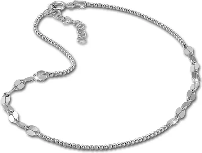 Produktbild von SilberDream Damen-Fußkette 27cm 925er Echt Silber allergenfrei Plättchen SDF2184J