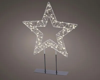 Produktbild von Lumineo LED Tischlampe batteriebetrieben mit Timer 47 x 38 cm warmweiß silber