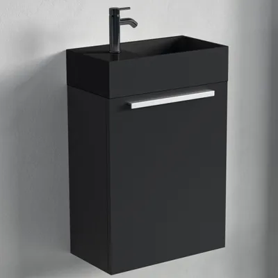 Zdjęcie produktu dla LOMAZOO szafka łazienkowa BOMBAY 40 × 22 × 60 cm, czarna umywalka