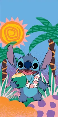 Obrázok produktu pre Stitch Badetuch aloha party 70 x 140 cm Baumwolle