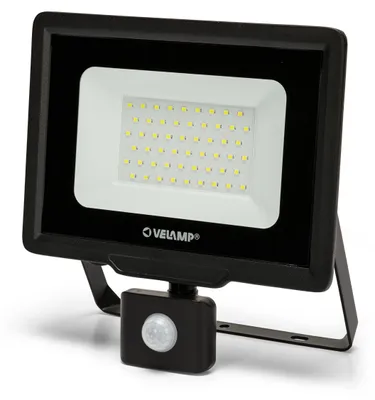LED-Spot 50W 4000lm kaltweiß 6500K IP44 Bewegungsmelder schwarz
